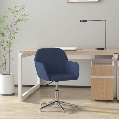 Kantoorstoel draaibaar stof blauw 1