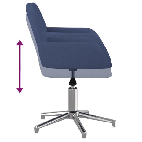 Kantoorstoel draaibaar stof blauw 7