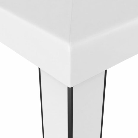 Prieel met dubbel dak en LED-lichtslinger 3x3 m wit 5