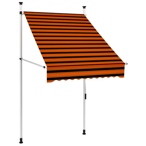 Luifel handmatig uittrekbaar 100 cm oranje en bruin 1