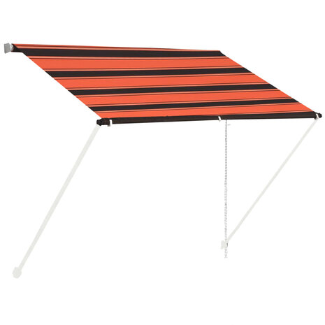 Luifel uittrekbaar 100x150 cm oranje en bruin 2