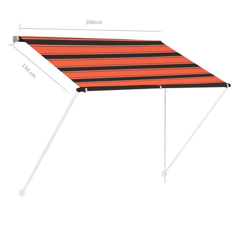 Luifel uittrekbaar 200x150 cm oranje en bruin 7