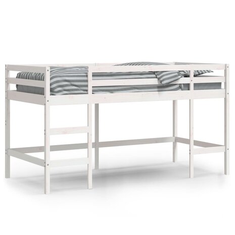Kinderhoogslaper met ladder 90x190 cm massief grenenhout 2