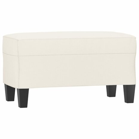 Bankje 70x35x41 cm kunstleer crèmekleurig 2