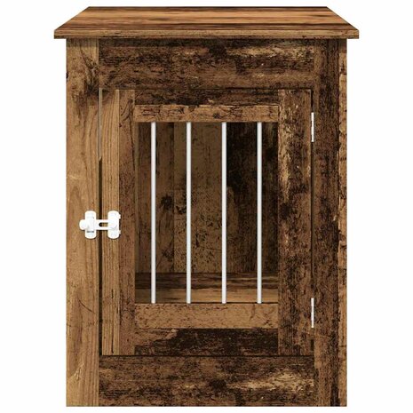 Hondenbench 55x80x68 cm bewerkt hout oud houtkleurig 4