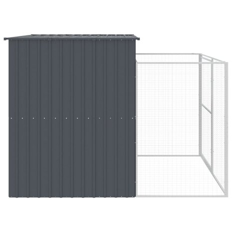 Hondenhok met ren 214x253x181 cm gegalvaniseerd staal antraciet 4