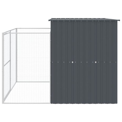 Hondenhok met ren 214x253x181 cm gegalvaniseerd staal antraciet 5