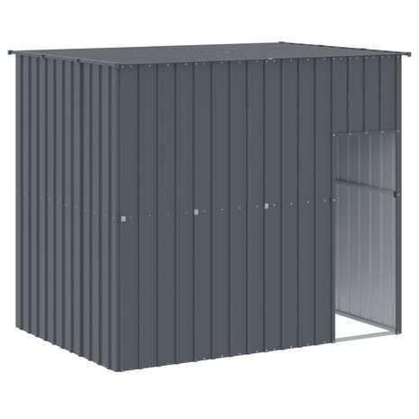 Hondenhok met ren 214x253x181 cm gegalvaniseerd staal antraciet 6