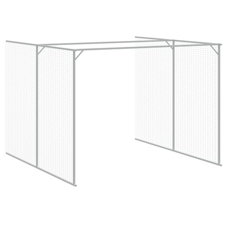 Hondenhok met ren 214x661x181 cm gegalvaniseerd staal antraciet 7