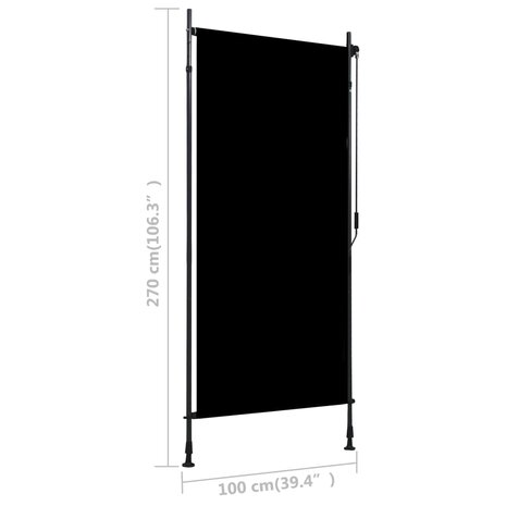 Rolgordijn voor buiten 100x270 cm antraciet  7