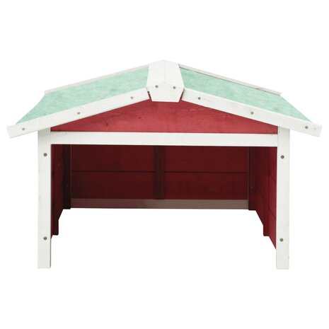 Overkapping voor grasmaaier 72x87x50 cm vurenhout rood en wit 4
