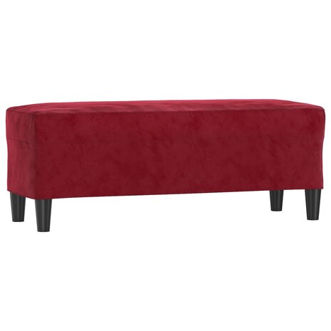 Bankje 100x35x41 cm fluweel wijnrood 2