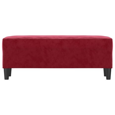 Bankje 100x35x41 cm fluweel wijnrood 3