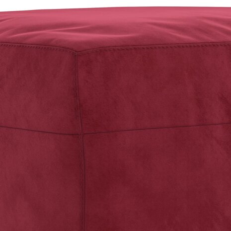 Bankje 100x35x41 cm fluweel wijnrood 5