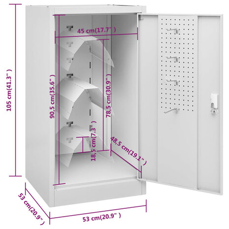 Zadelkast 53x53x105 cm staal lichtgrijs   9