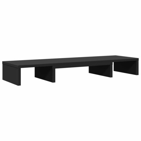 Monitorstandaard verstelbaar 80x24x10,5 cm bewerkt hout zwart 2