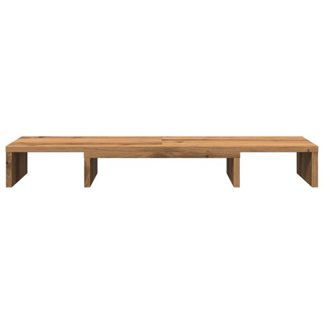 Monitorstandaard verstelbaar 80x24x10,5cm hout artisanaal eiken 4