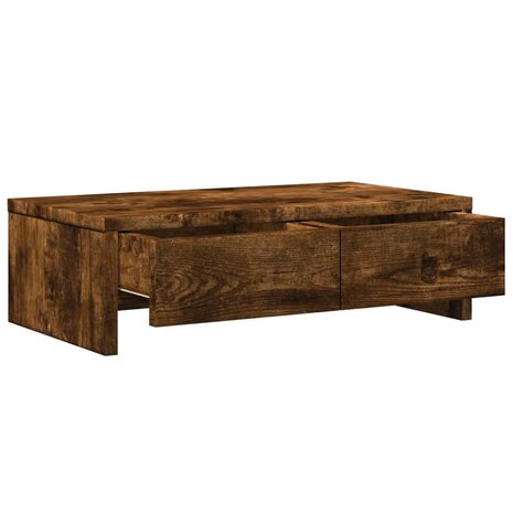 Monitorstandaard met lades 50x27x15 cm hout gerookt eikenkleur 5