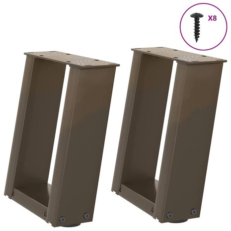 Salontafelpoten 2 st U-vormig 30x(30-31) cm staal naturel 1