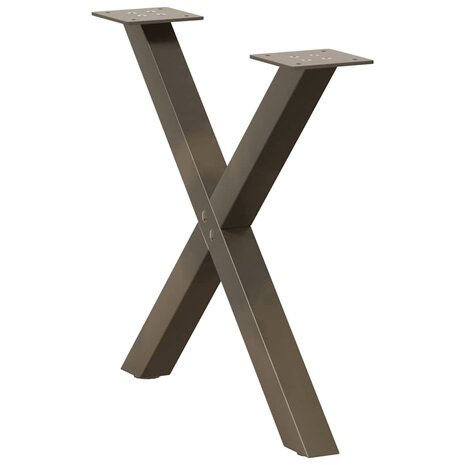 Salontafelpoten 2 st X-vormig 50x(42-43) cm staal naturel 4