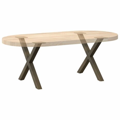 Salontafelpoten 2 st X-vormig 50x(42-43) cm staal naturel 8