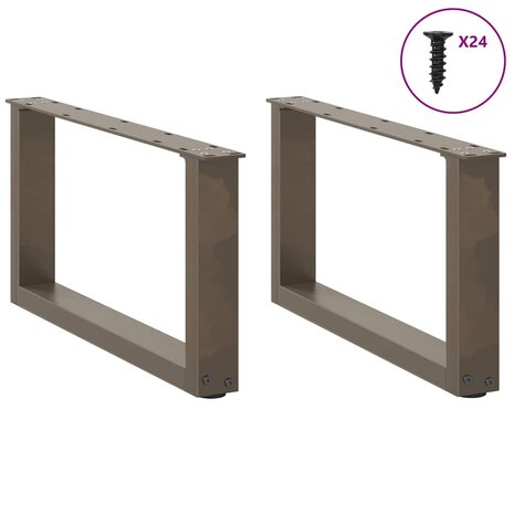 Salontafelpoten 2 st U-vormig 60x(30-31) cm staal naturel 3