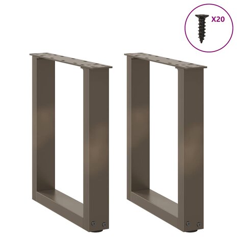 Salontafelpoten 2 st U-vormig 38x(42-43) cm staal naturel 3