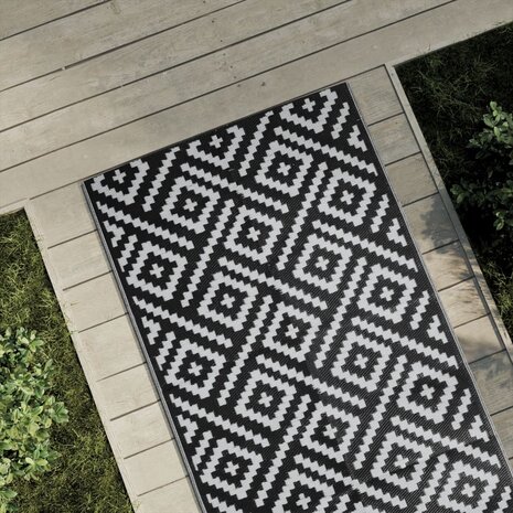 Buitenkleed ARAKIL 80x150 cm PP wit en zwart 1