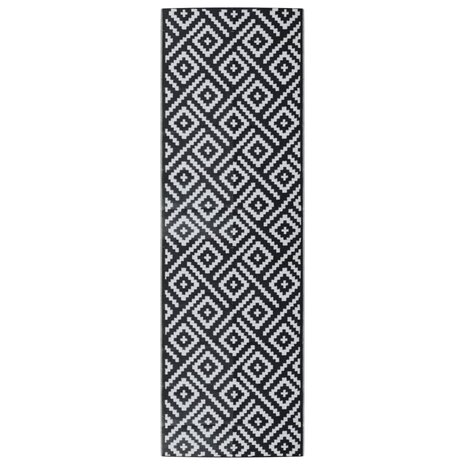 Buitenkleed ARAKIL 80x250 cm polypropeen wit en zwart 2