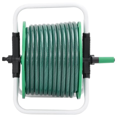 Slanghaspel met 30 m slang vrijstaand PVC groen 2