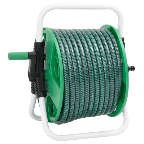 Slanghaspel met 30 m slang vrijstaand PVC groen 4