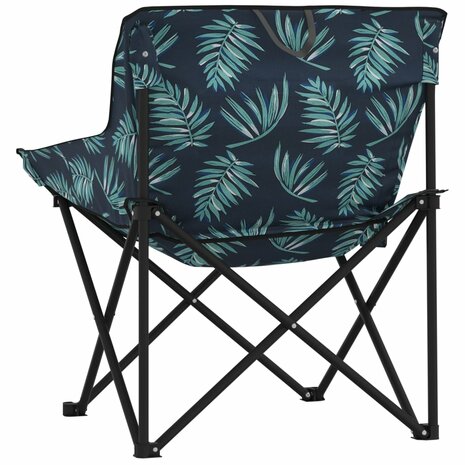Campingstoelen 2 st met vakje inklapbaar bladprint 8