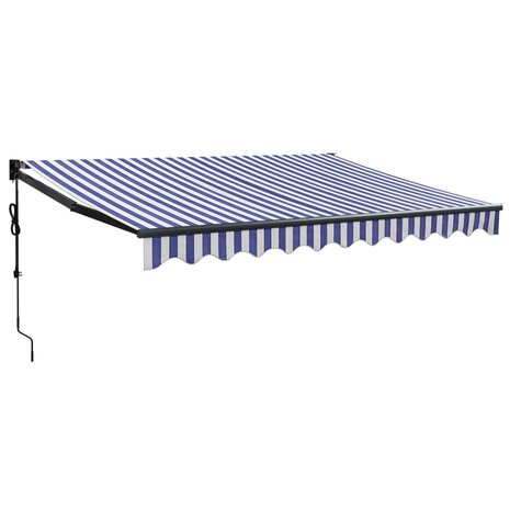 Luifel automatisch uitschuifbaar 3x2,5 m blauw en wit 2