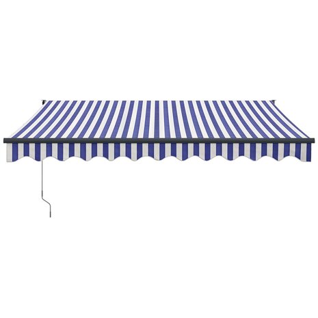 Luifel automatisch uitschuifbaar 3x2,5 m blauw en wit 3
