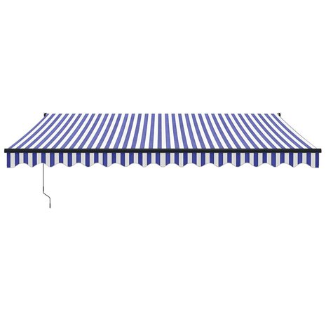 Luifel automatisch uitschuifbaar 4x3 m blauw en wit 3