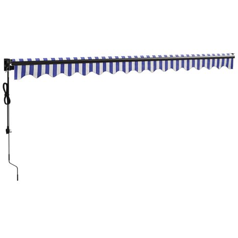 Luifel automatisch uitschuifbaar 4x3 m blauw en wit 6