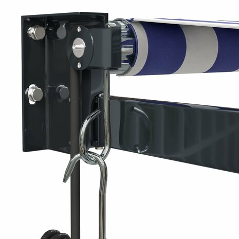 Luifel automatisch uitschuifbaar 4x3 m blauw en wit 7