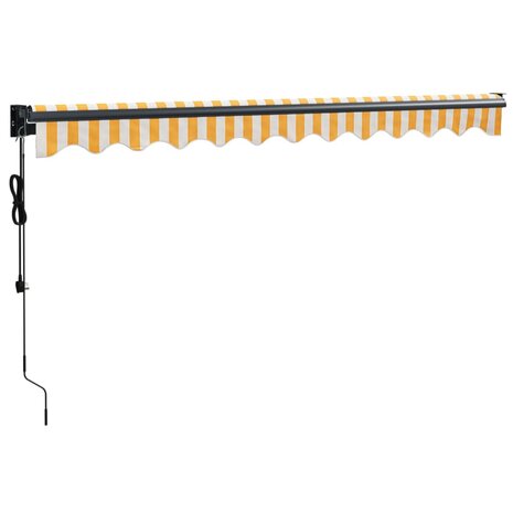 Luifel automatisch uitschuifbaar 3x2,5 m geel en wit 6