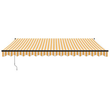 Luifel automatisch uitschuifbaar 4,5x3 m geel en wit 3
