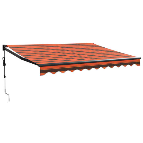 Luifel automatisch uitschuifbaar 3,5x2,5 m oranje en bruin 2