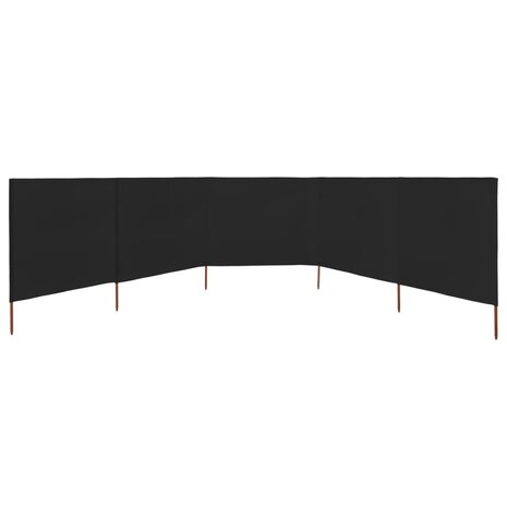 Windscherm 5-panelen 600x80 cm stof zwart  3