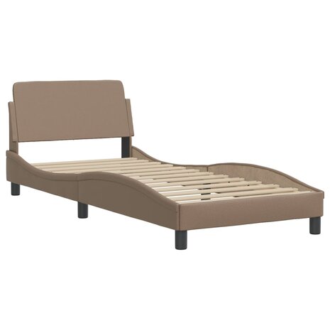 Bed met matras kunstleer cappuccinokleurig 90x190 cm 4