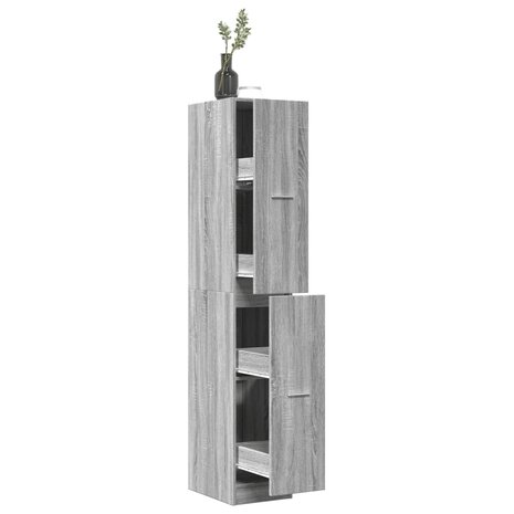Apothekerskast 30x41x174,5 cm bewerkt hout grijs sonoma eiken 1