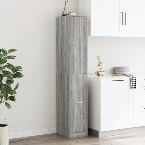 Apothekerskast 30x41x174,5 cm bewerkt hout grijs sonoma eiken 4