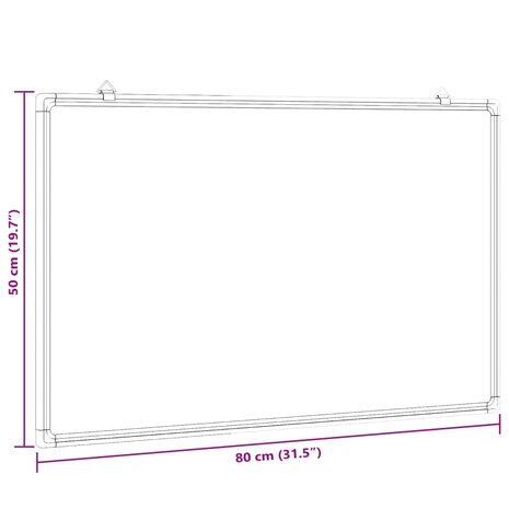 Whiteboard magnetisch 80x50x1,7 cm aluminium 6