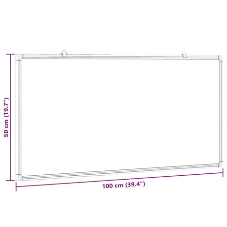 Whiteboard magnetisch 100x50x1,7 cm aluminium 6