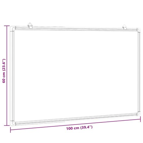 Whiteboard magnetisch 100x60x1,7 cm aluminium 6