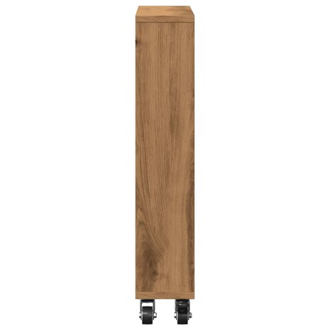 Opbergtrolley smal 48x13x68 cm bewerkt hout artisanaal eiken 5