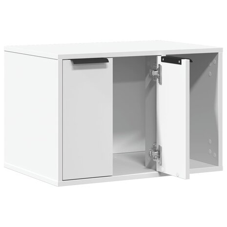 Kattenbakkast 60x40x40 cm bewerkt hout wit 4