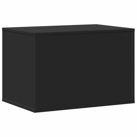 Kattenbakkast 60x40x40 cm bewerkt hout zwart 7